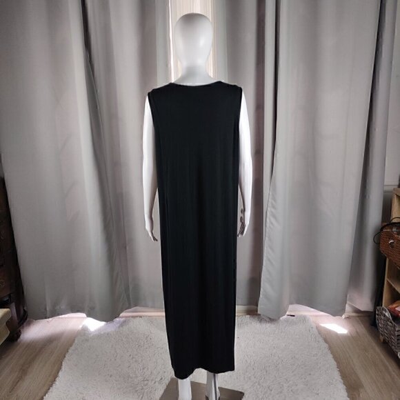 J.Jill Wearever Collection Black Sleeveless Rayon Blend Maxi Dress Size LP - Picture 3 of 11